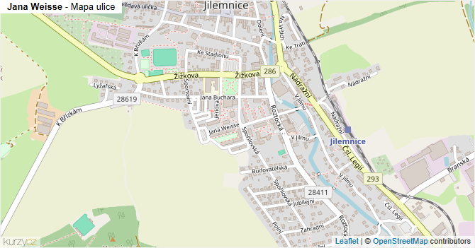 Jana Weisse - mapa ulice
