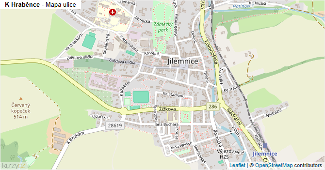 K Hraběnce - mapa ulice