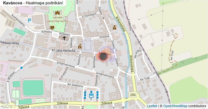 Kavánova - mapa podnikání
