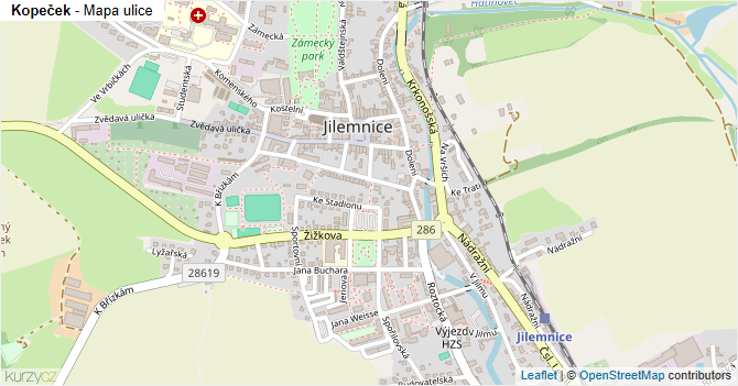 Kopeček - mapa ulice