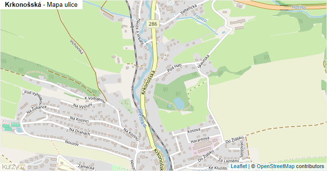 Krkonošská - mapa ulice
