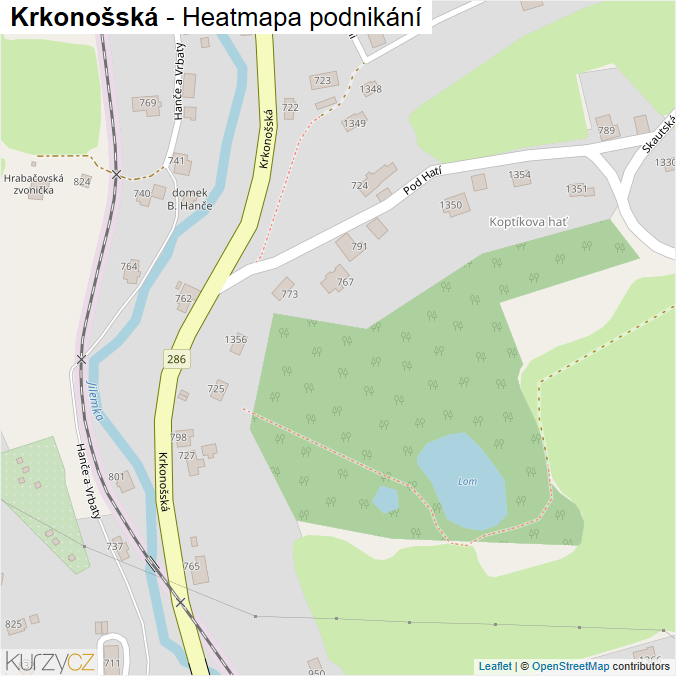 Mapa Krkonošská - Firmy v ulici.