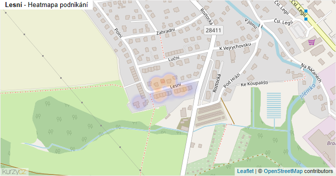 Lesní - mapa podnikání