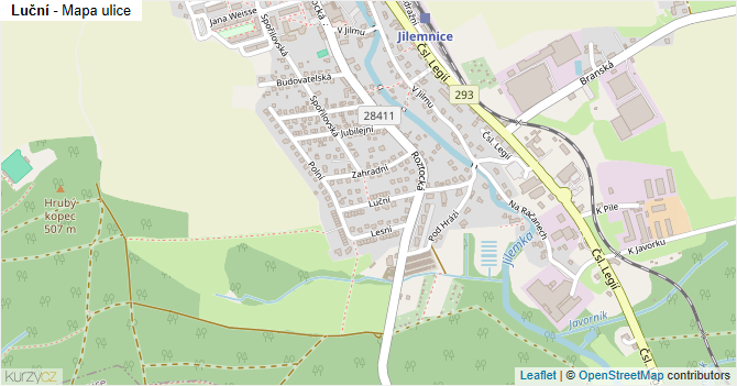 Luční - mapa ulice