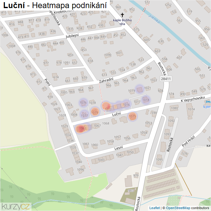 Mapa Luční - Firmy v ulici.