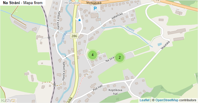 Na Stráni - mapa firem