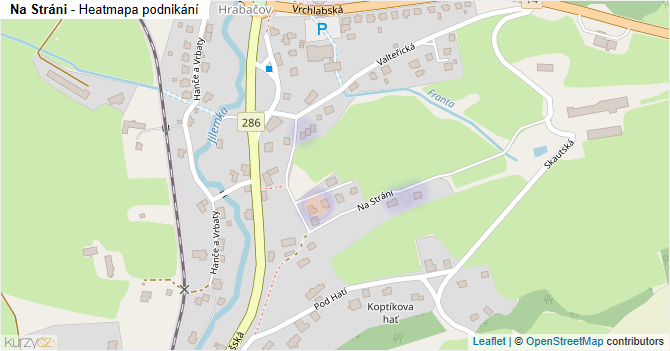 Na Stráni - mapa podnikání