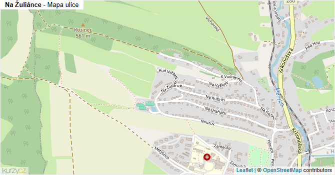 Na Žuliánce - mapa ulice