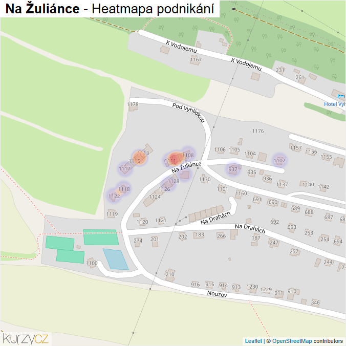 Mapa Na Žuliánce - Firmy v ulici.