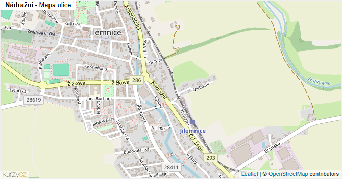 Nádražní - mapa ulice