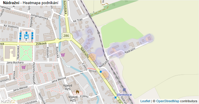 Nádražní - mapa podnikání
