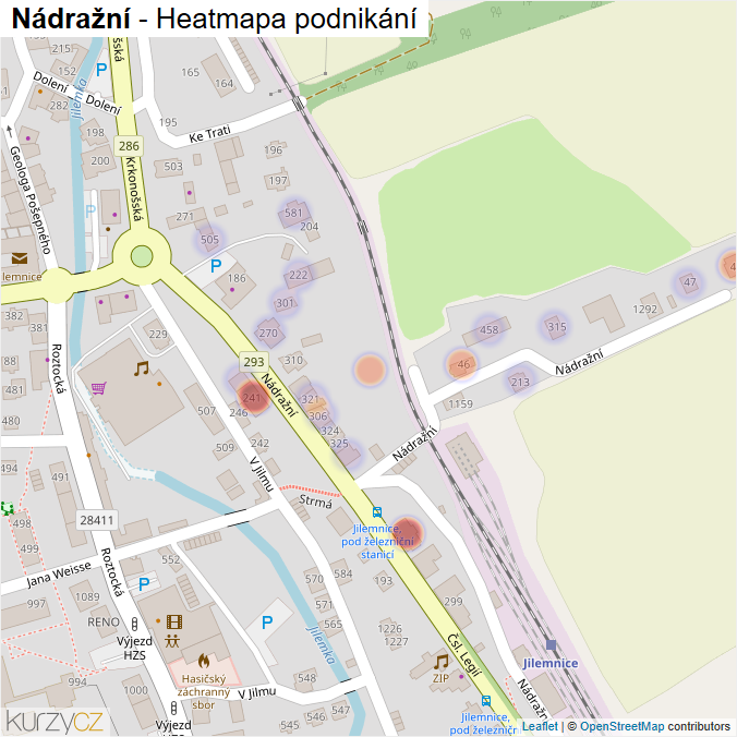 Mapa Nádražní - Firmy v ulici.