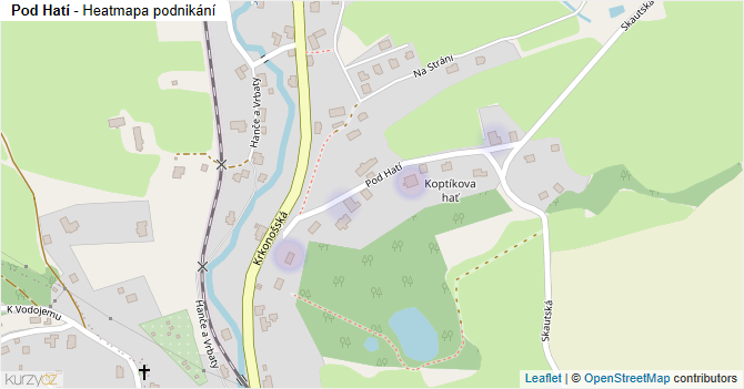 Pod Hatí - mapa podnikání