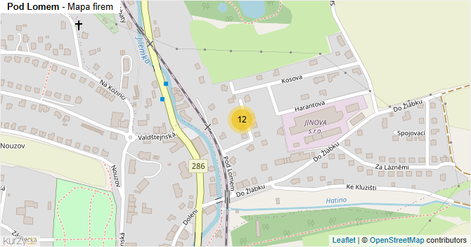 Pod Lomem - mapa ulice