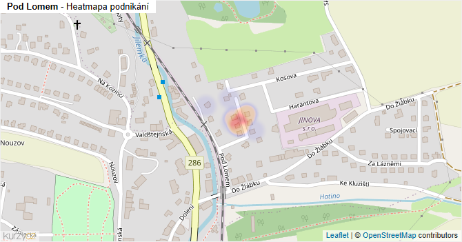 Pod Lomem - mapa podnikání