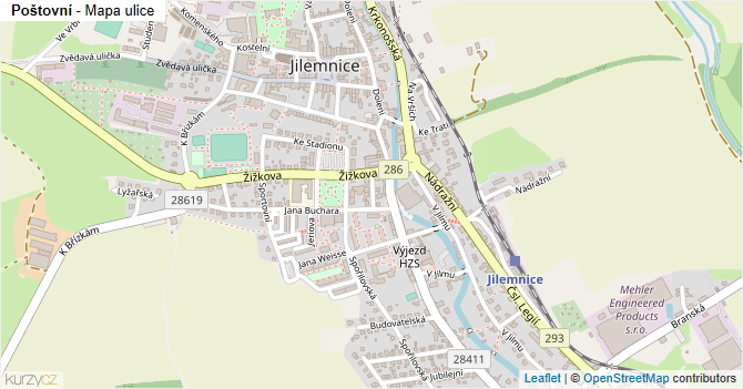 Poštovní - mapa ulice