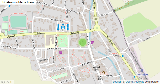 Poštovní - mapa firem