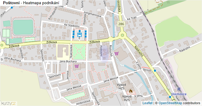 Poštovní - mapa podnikání