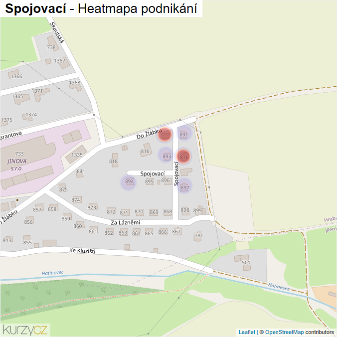 Mapa Spojovací - Firmy v ulici.