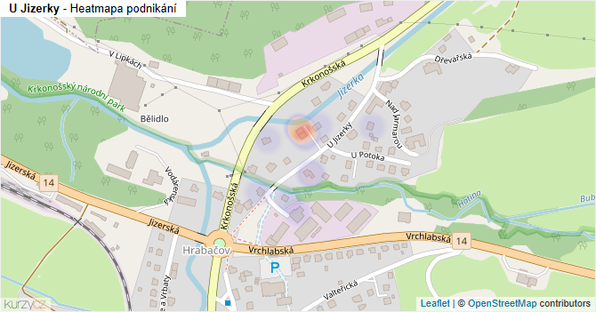 U Jizerky - mapa podnikání