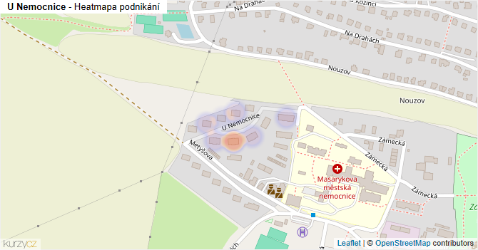 U Nemocnice - mapa podnikání