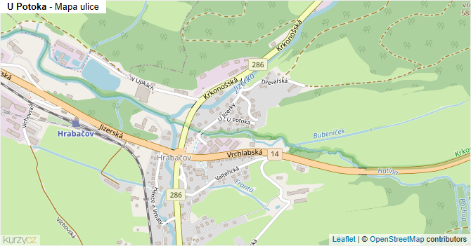 U Potoka - mapa ulice