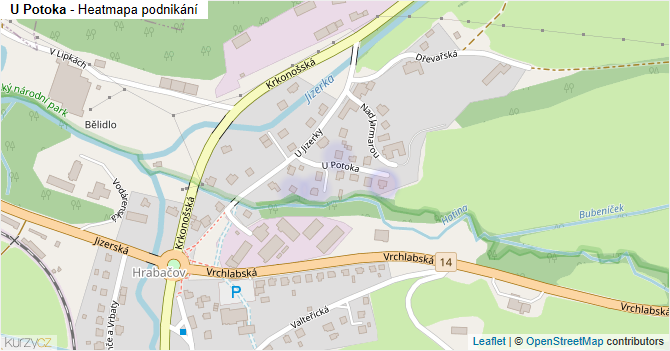 U Potoka - mapa podnikání