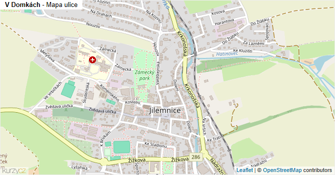 V Domkách - mapa ulice