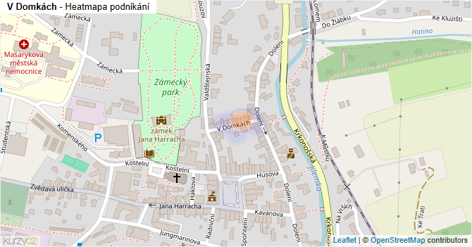 V Domkách - mapa podnikání