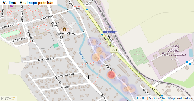 V Jilmu - mapa podnikání
