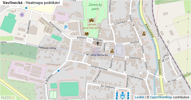Vavřinecká - mapa podnikání