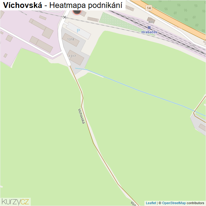 Mapa Víchovská - Firmy v ulici.