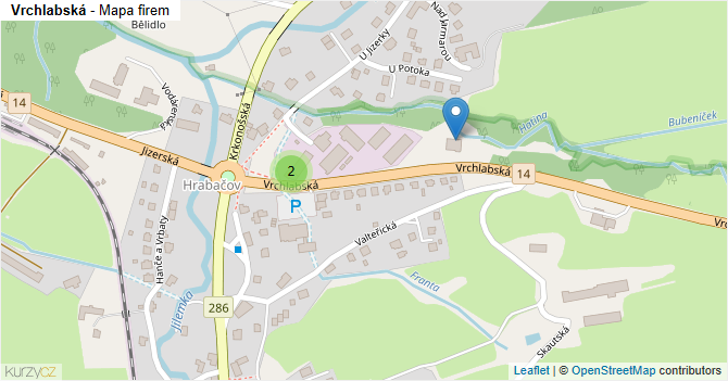 Vrchlabská - mapa firem