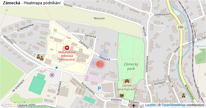 Zámecká - mapa podnikání