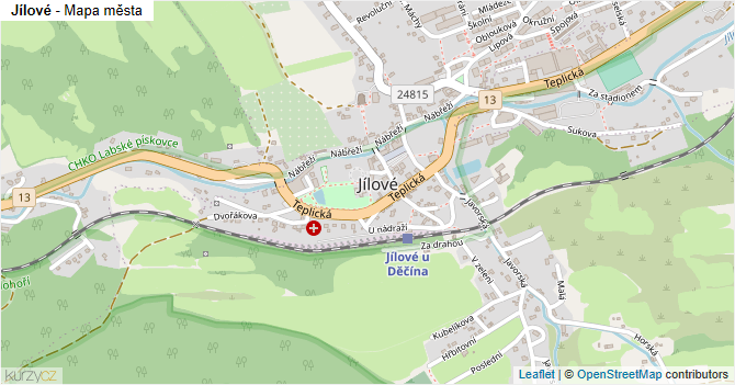 Jílové - mapa města
