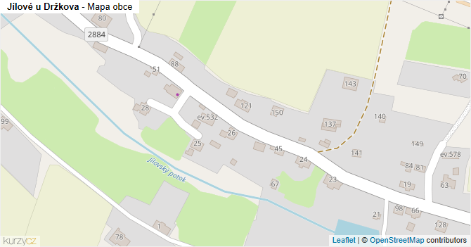 Jílové u Držkova - mapa obce