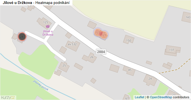 Jílové u Držkova - mapa podnikání