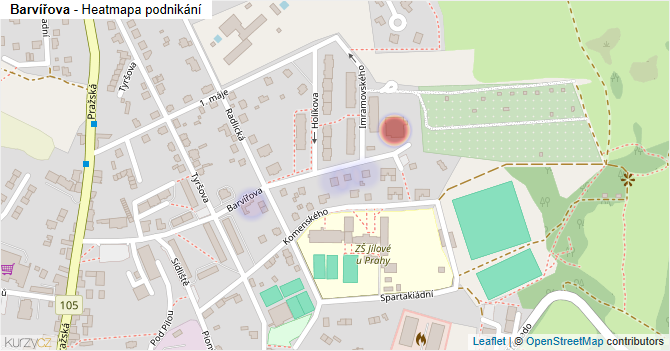Barvířova - mapa podnikání
