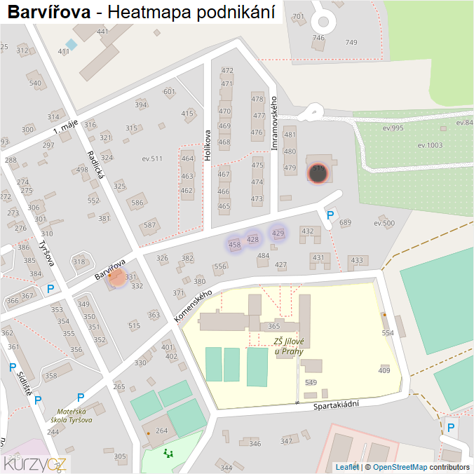 Mapa Barvířova - Firmy v ulici.