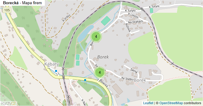 Borecká - mapa firem