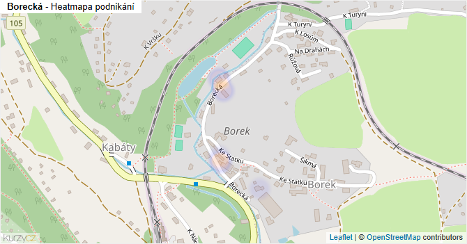 Borecká - mapa podnikání