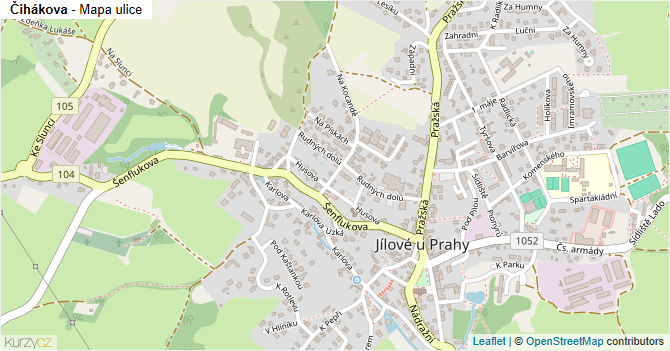 Čihákova - mapa ulice