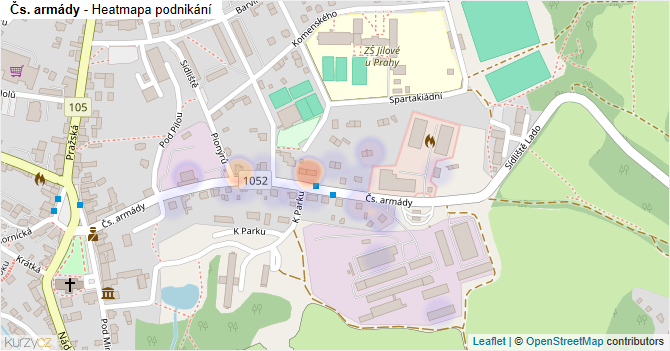 Čs. armády - mapa podnikání