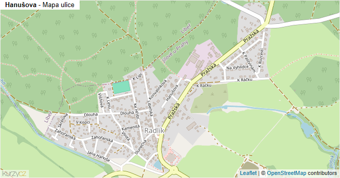 Hanušova - mapa ulice