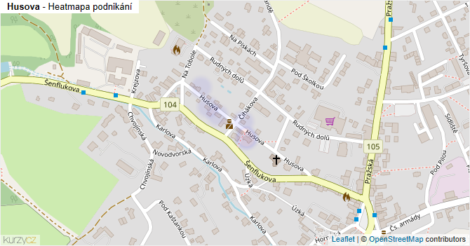 Husova - mapa podnikání