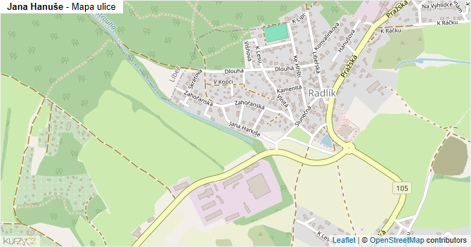 Jana Hanuše - mapa ulice