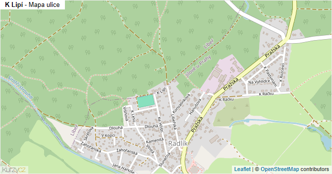 K Lipí - mapa ulice