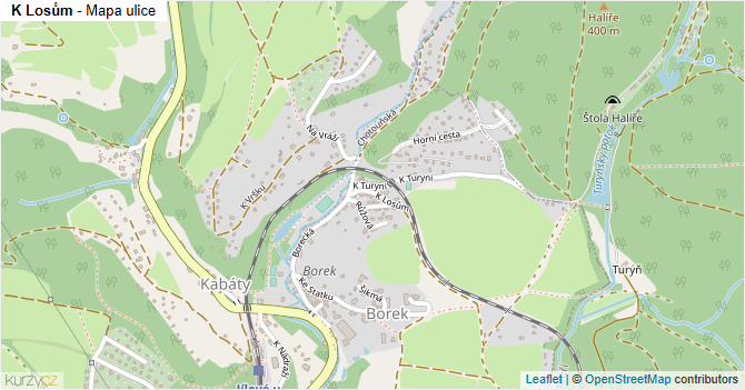 K Losům - mapa ulice