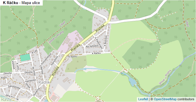 K Ráčku - mapa ulice
