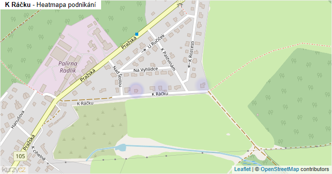 K Ráčku - mapa podnikání